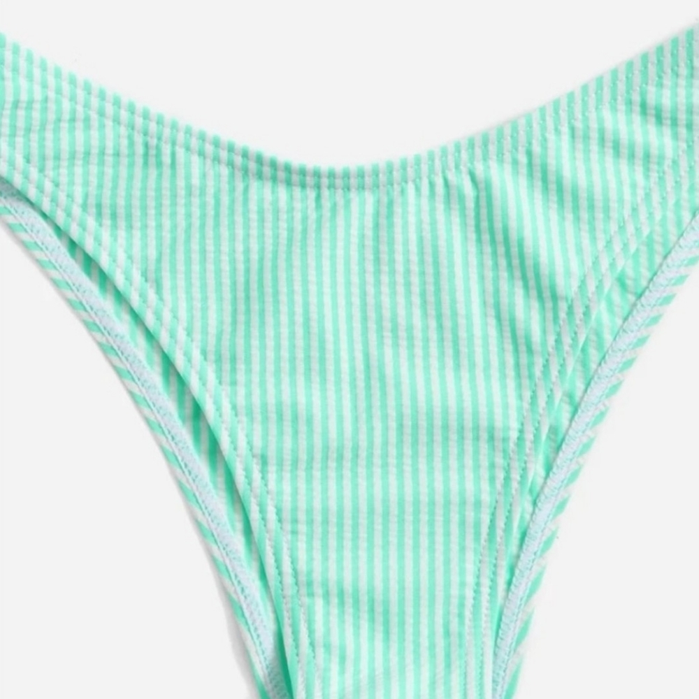 Sexy High Waist Bandeau Mint Striped Bikini✨️ - Picture 12 of 12